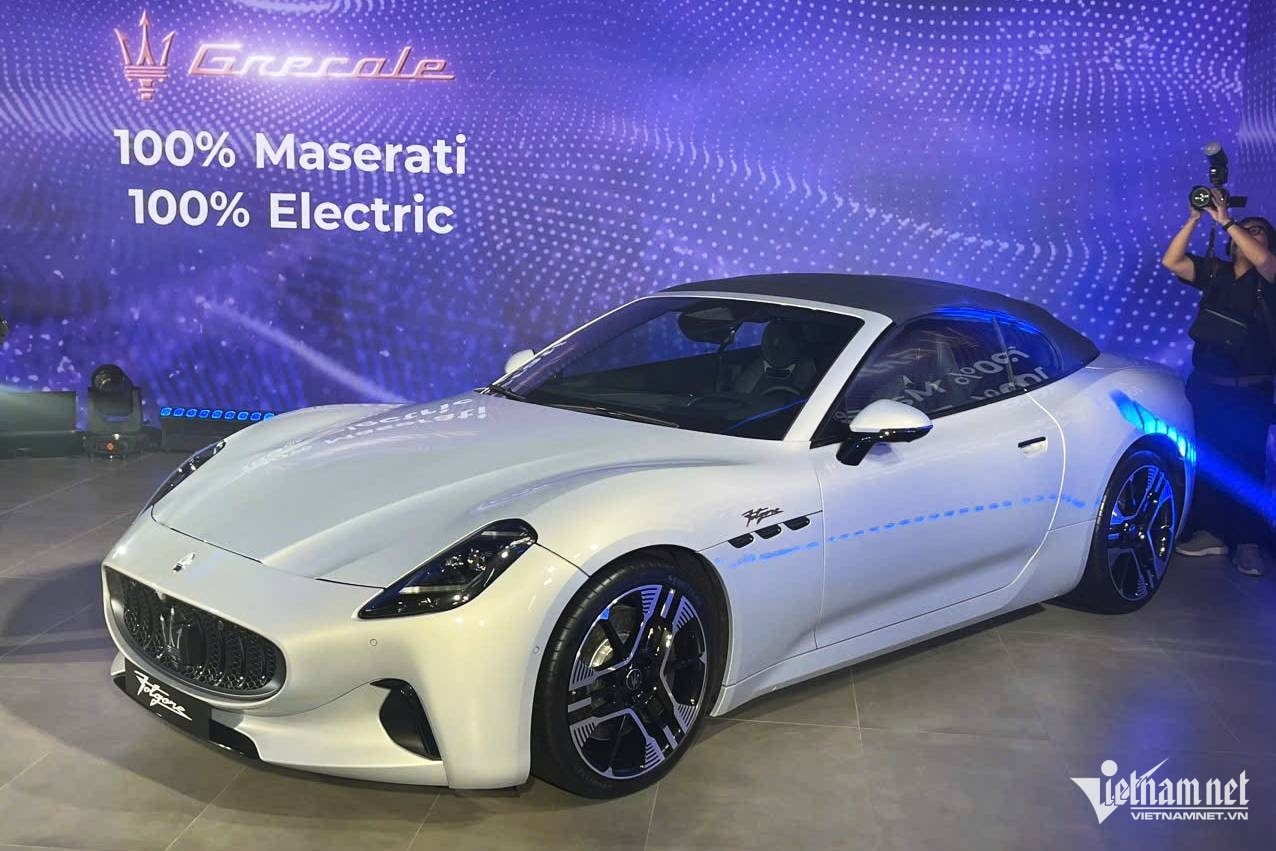 GranCabrio Folgore là phiên bản điện của dòng mui trần Maserati, chia sẻ nền tảng với GranTurismo Folgore. Ảnh: Hoàng Hiệp