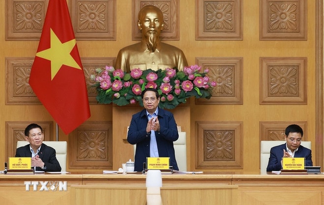 Thủ tướng Phạm Minh Chính chủ trì Phiên họp lần thứ 2 của Ban Chỉ đạo. (Ảnh: Dương Giang/TTXVN) ttxvn-thu-tuong-chu-tri-phien-hop-lan-thu-2-cua-ban-chi-dao-phat-trien-kinh-te-tu-nhan-4.jpg