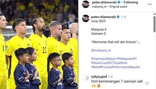 Bài đăng gây chú ý của HLV Malaysia.