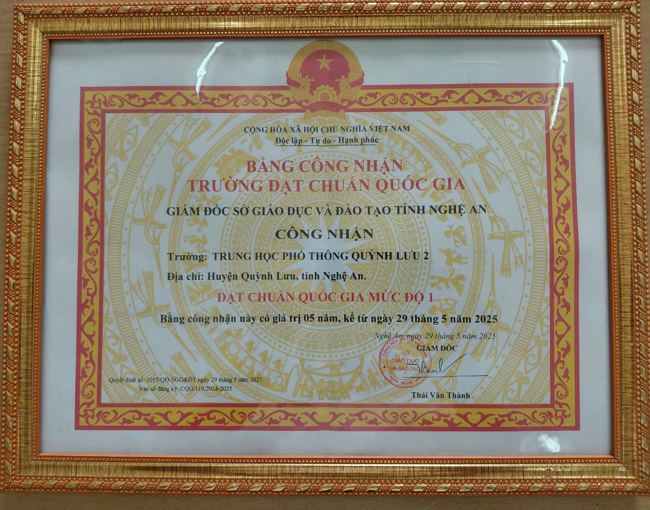Bằng công nhận kiểm định chất lượng gd mức độ 2 năm 2025