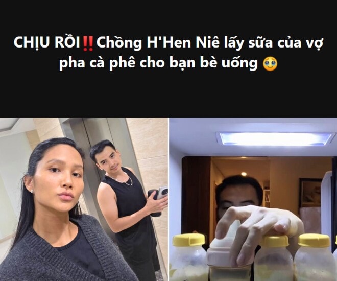 Video chồng HHen Niê pha cà phê từ sữa của vợ mời bạn bè uống gây tranh cãi
