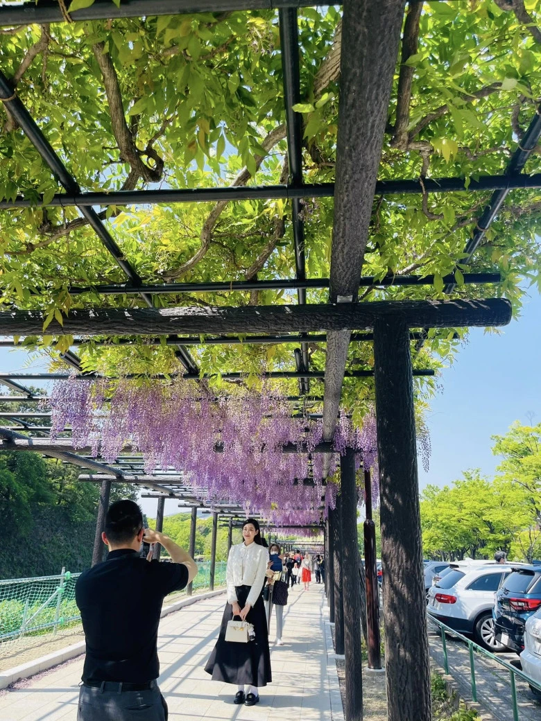 Khoảnh khắc chồng Đỗ Thị Hà làm phó nháy cho vợ được bạn bè hé lộ.