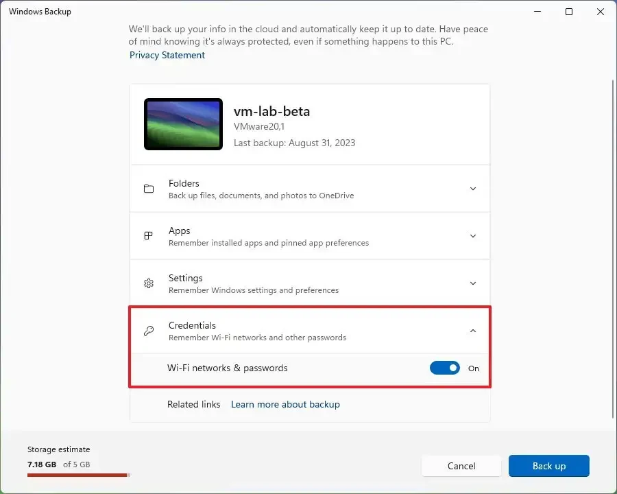 cach sao luu va khoi phuc tep ung dung cai dat bang OneDrive tren Windows 118