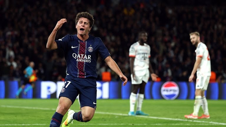 Neves giúp PSG có bàn rút ngắn tỷ số trong hiệp 2, nhưng chưa đủ.