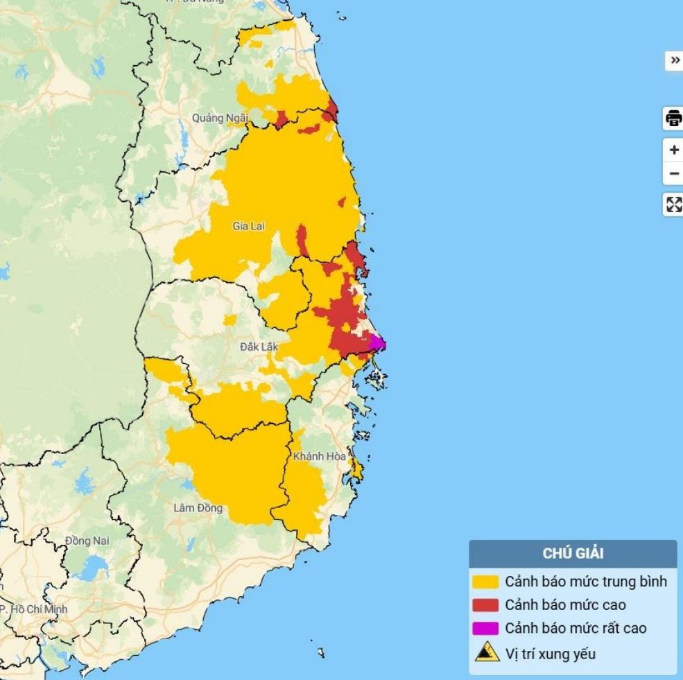 Bão số 13 tối nay 6/11 gây mưa cực lớn từ Quảng Ngãi đến Lâm Đồng