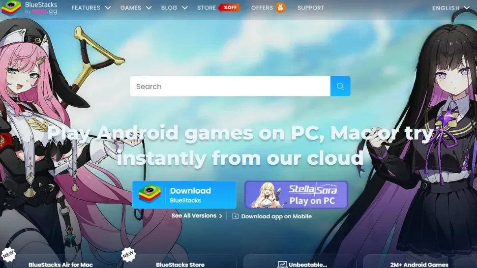 Giao diện trình giả lập BlueStacks trên máy tính.