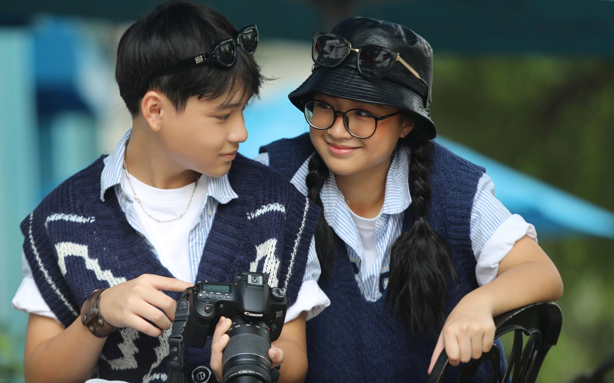 Phạm Đức Phong và bạn diễn Lê Trần Khánh Chi của phim Cách em 1 milimet. (Ảnh: LÊ ĐÀO LĂNG TIÊU)