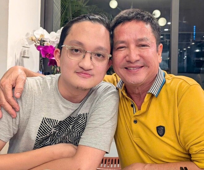 Con trai Chí Trung - Minh Trung chúc mừng sinh nhật bố.