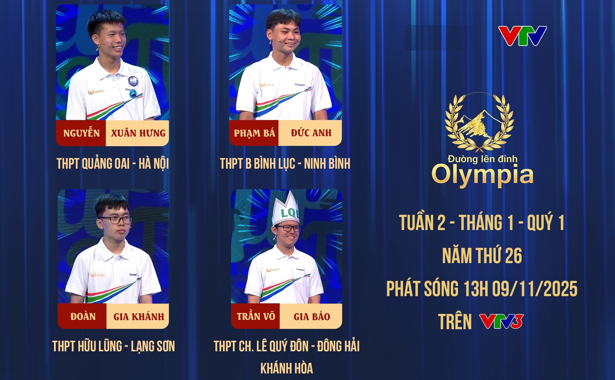 Bốn nhà leo núi tham gia cuộc thi tuần Đường lên đỉnh Olympia.