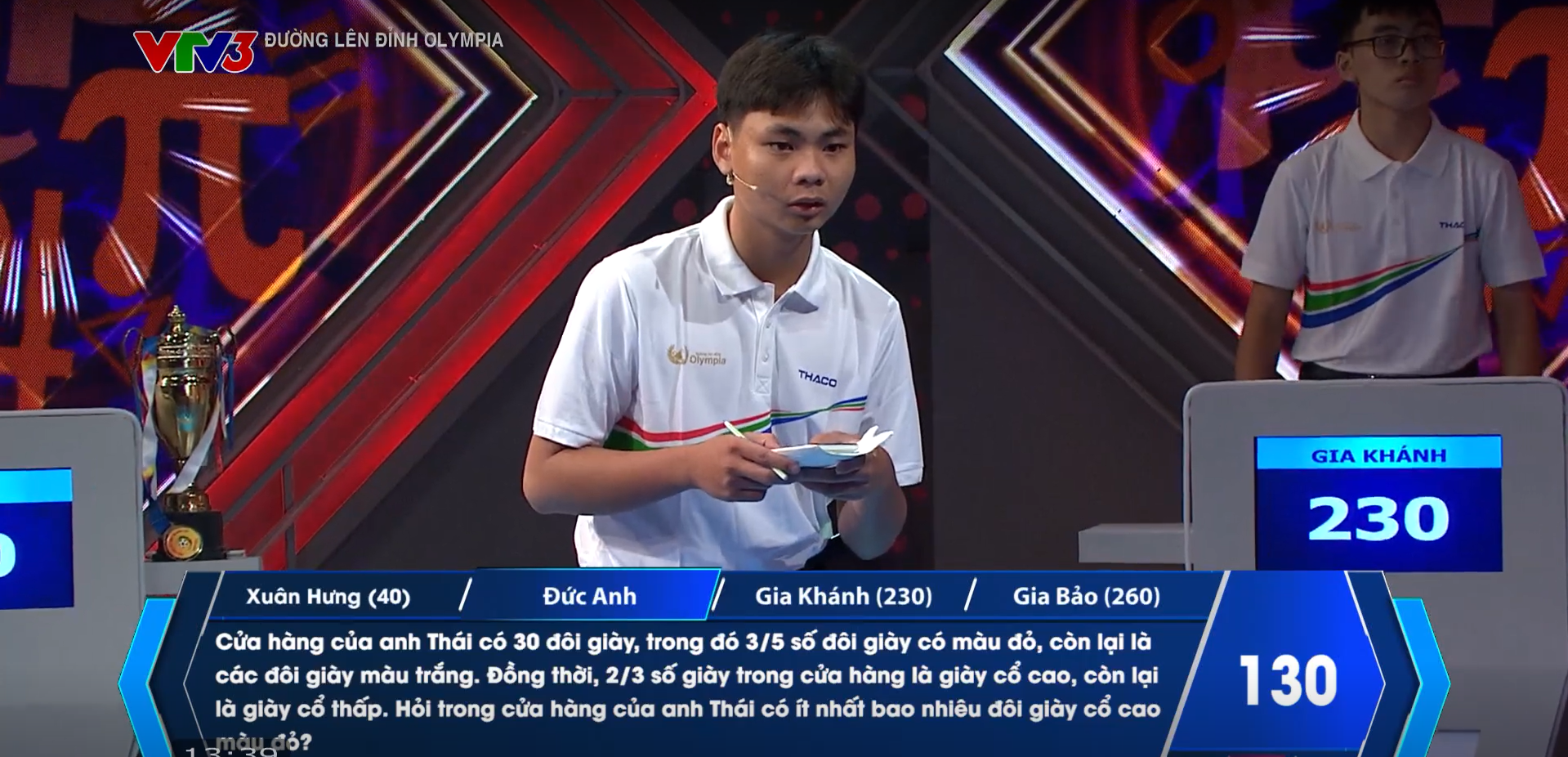 Khoảnh khắc quyết định chiến thắng ở câu hỏi cuối cùng.