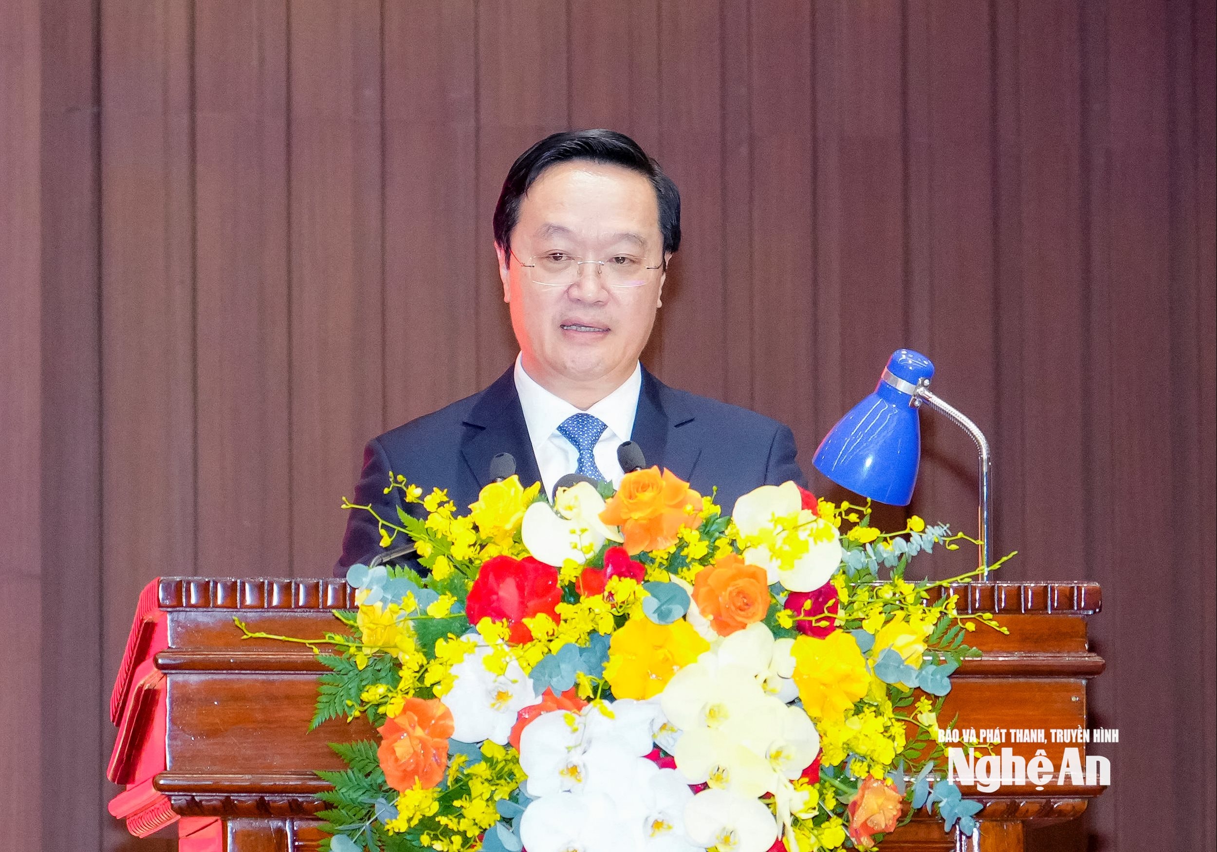 Phó Bí thư Thành uỷ Hà Nội Nguyễn Đức Trung phát biểu nhận nhiệm vụ. Ảnh: Phạm Băng