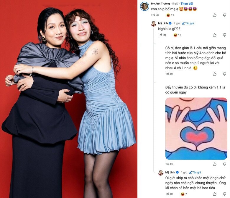 Mỹ Anh - con gái Mỹ Linh đẩy thuyền cho bố mẹ.