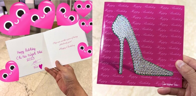 Nam ca sĩ hé lộ thiệp mừng sinh nhật mà bé Polo tặng cho chị hai.