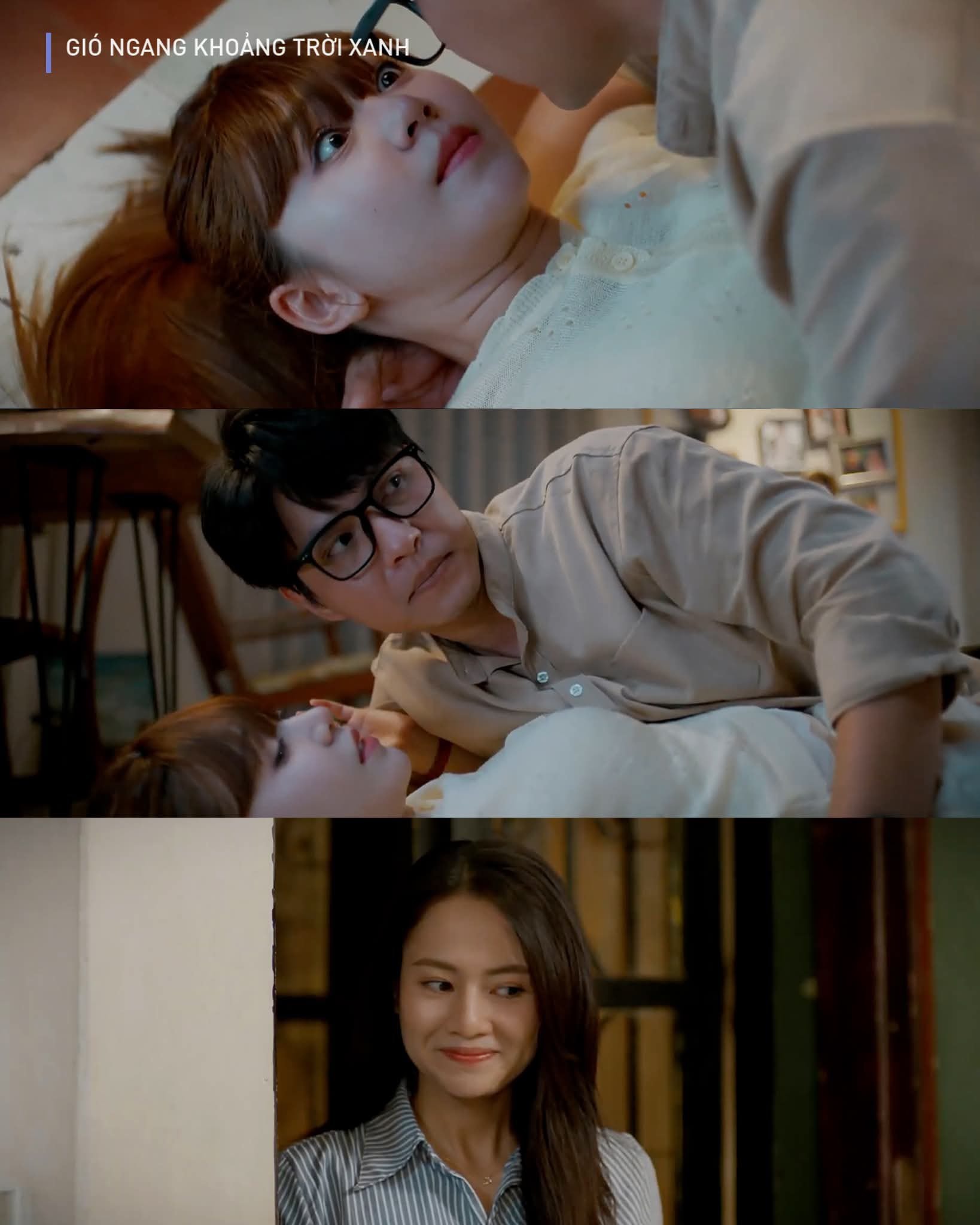 Lam và Toàn trong một cảnh phim thể hiện sự căng thẳng.