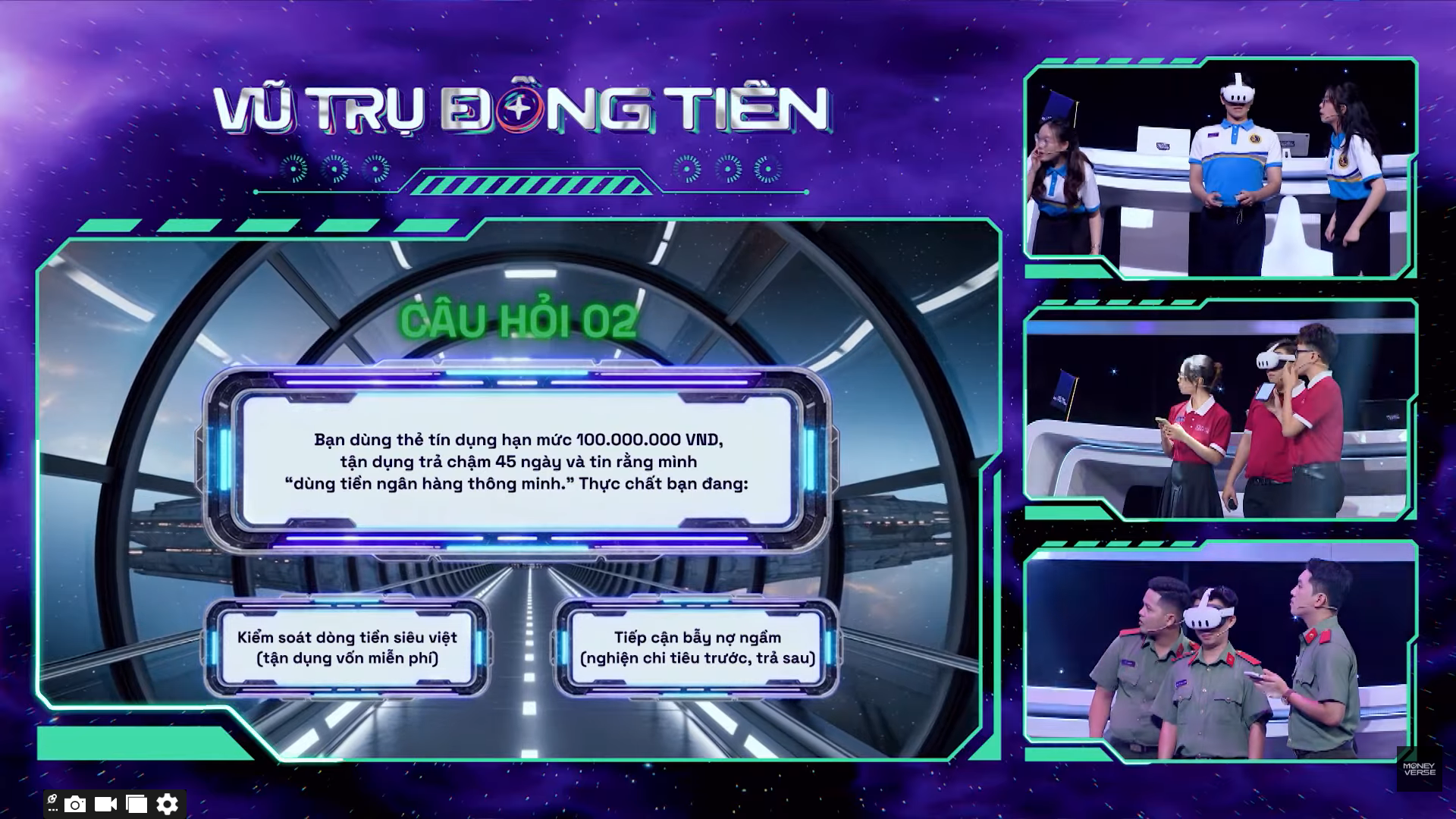 Thí sinh sử dụng kính VR trong một phần thi mô phỏng.