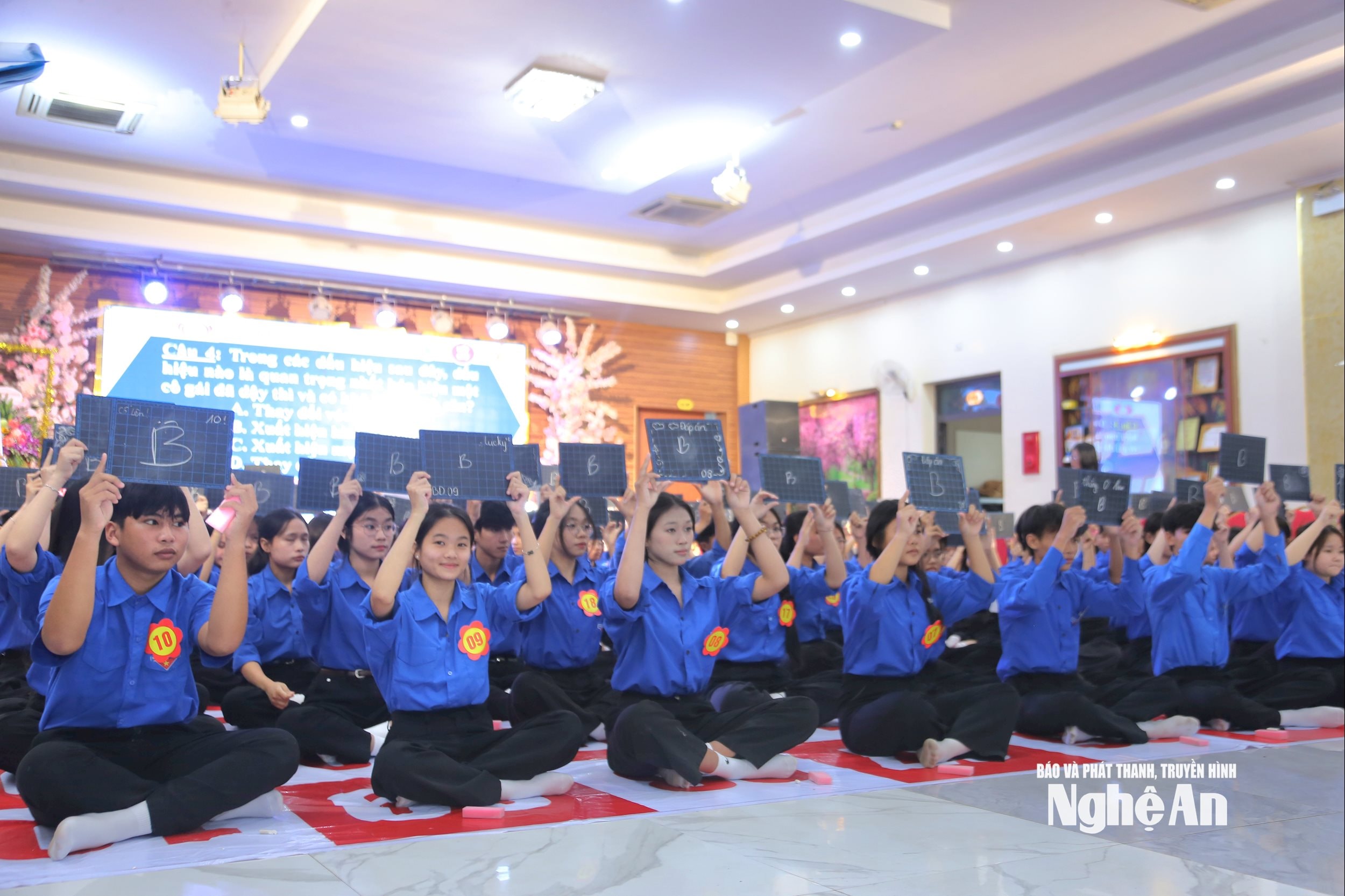 ນັກສຶກສາໂຮງຮຽນຮ່ວາງໃຫມ່ 2 ຕອບຄໍາຖາມ. ຮູບພາບ - My Ha