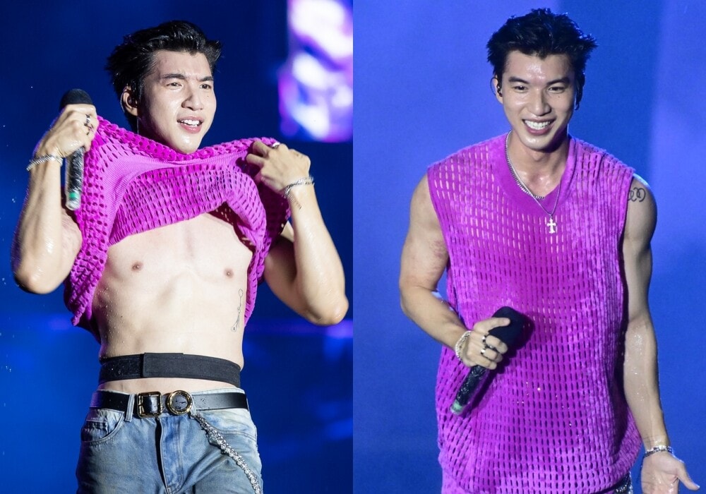 Nam ca sĩ trấn an khán giả về vết thương lộ rõ trên cánh tay.