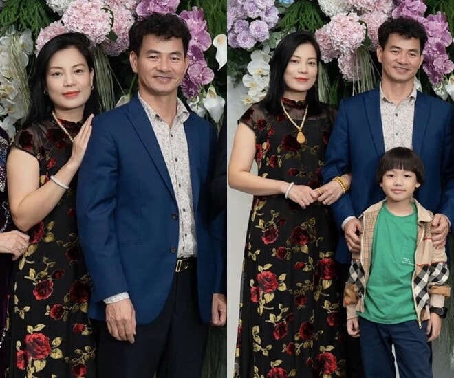 Vợ chồng NSND Xuân Bắc trong trang phục sang trọng.