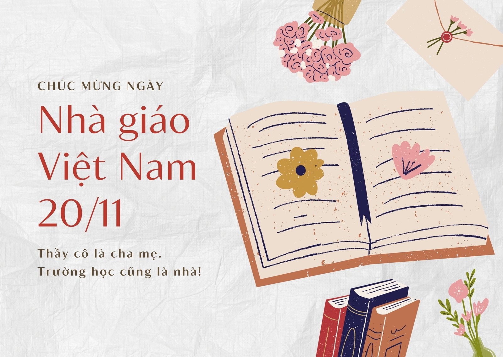 Thiệp Tối Giản Chúc Mừng Ngày Nhà Giáo Việt Nam 20/11