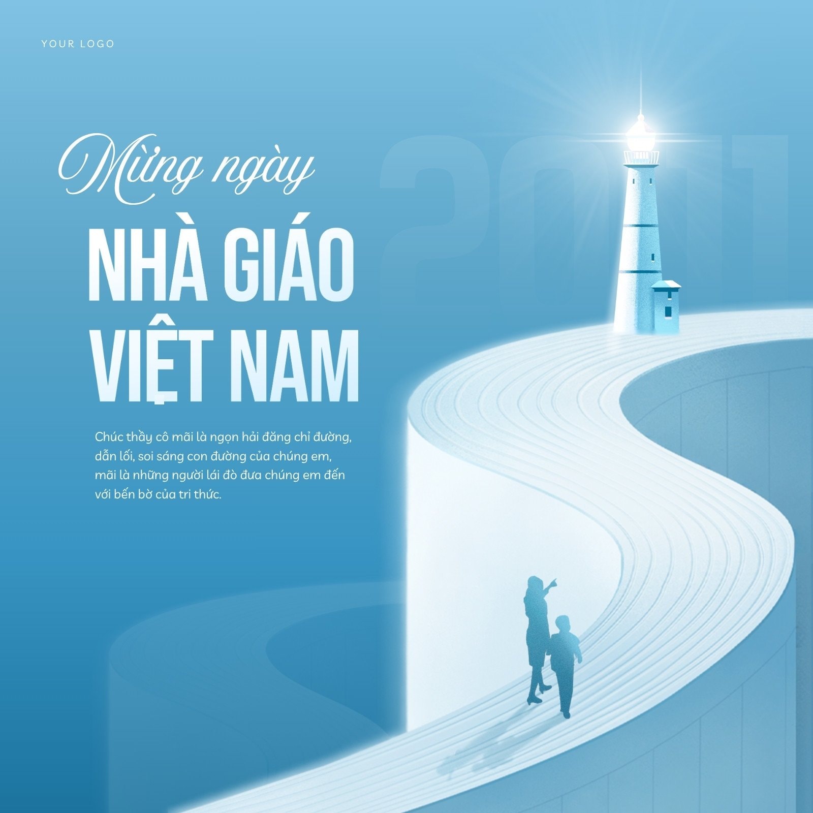 Bài đăng Instagram Chúc mừng Ngày Nhà giáo Việt Nam 20/11 Hiện đại Tối giản Xanh