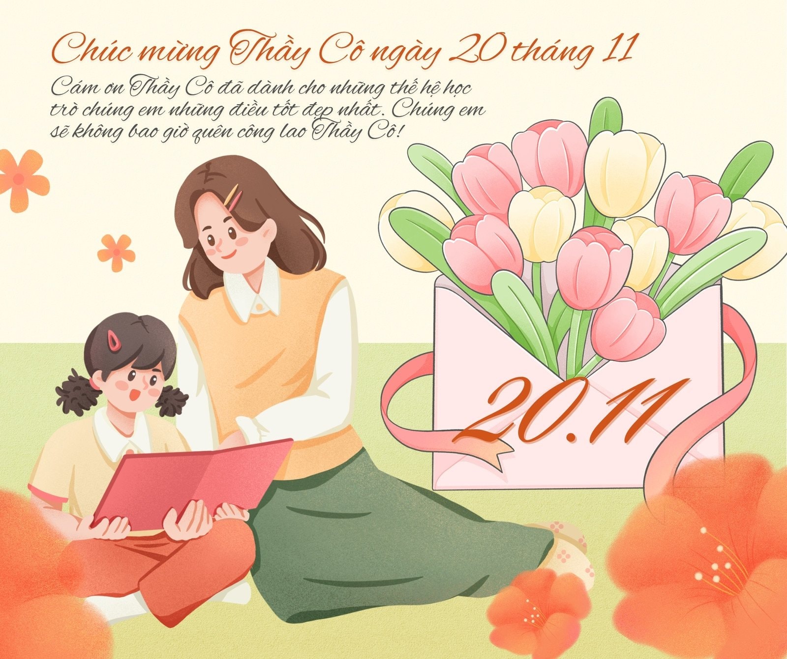 Nhiều Màu Sắc Lời Chúc Tri Ân Thầy Cô Ngày 20 Tháng 11 Bài Đăng Facebook