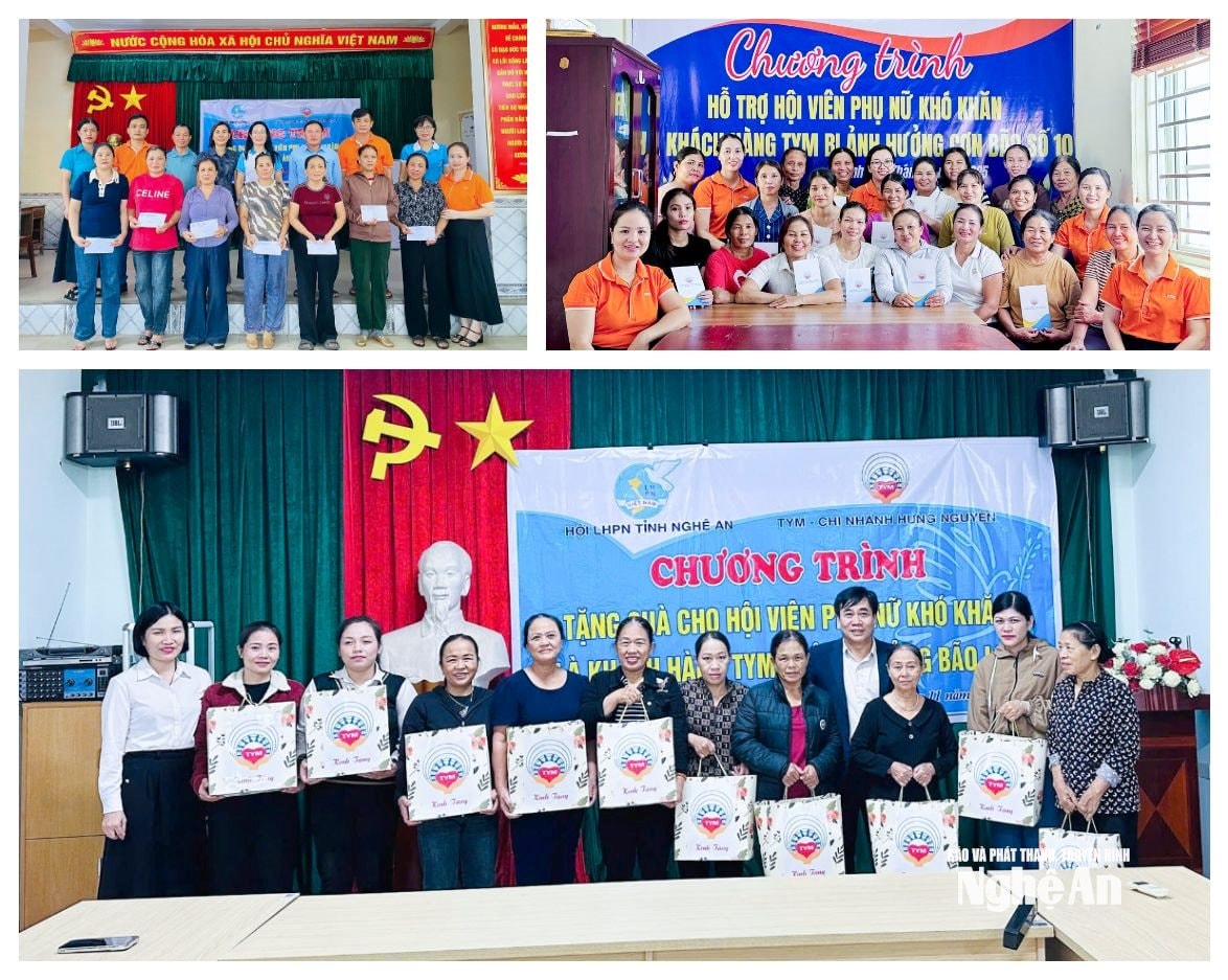 សាខា TYM Nghi Loc, Do Luong និង Hung Nguyen ផ្តល់ជំនួយដល់ប្រជាជនដែលរងផលប៉ះពាល់ដោយព្យុះលេខ ១០ ឆ្នាំ ២០២៥។