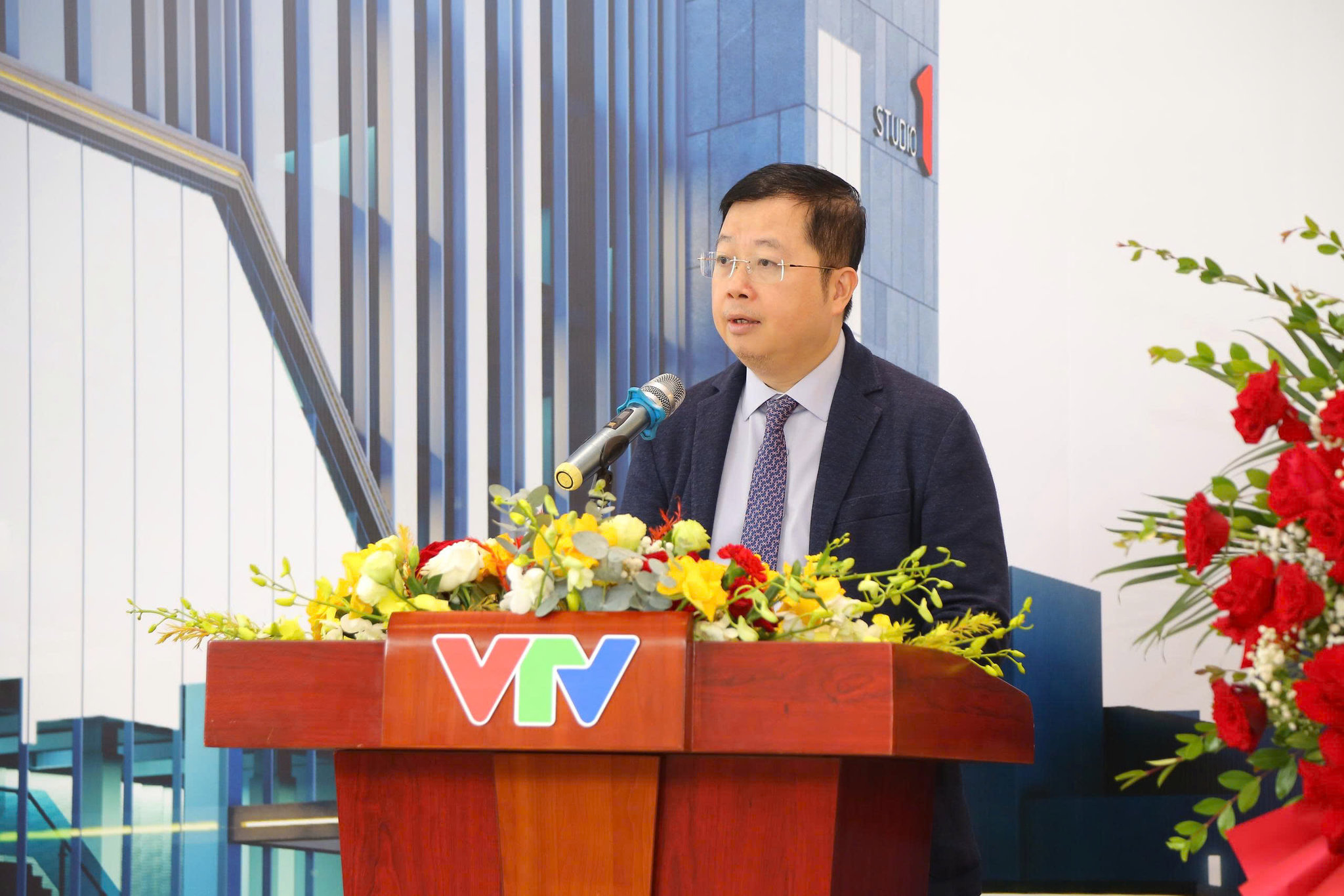 Tổng Giám đốc Đài THVN Nguyễn Thanh Lâm phát biểu tại lễ khánh thành.