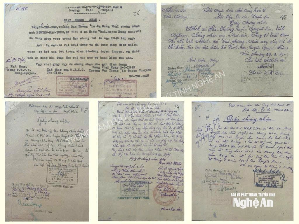 ໃບຢັ້ງຢືນປີ 1949 ຢັ້ງຢືນວ່າ ຜູ້ນຳຂັ້ນບ້ານ ແລະ ຄູ-ອາຈານ ໄດ້ເຂົ້າຮ່ວມການສອບເສັງໂຮງຮຽນປະຖົມ.