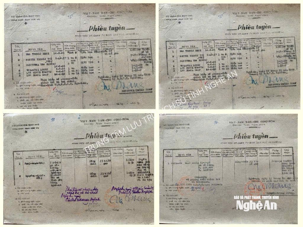 ແບບຟອມການຮັບສະໝັກພະນັກງານປີ 1950 ລະບຸຢ່າງຊັດເຈນວ່າ ເງິນເດືອນແມ່ນຈ່າຍເປັນເຂົ້າ.