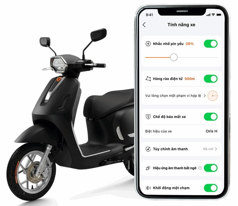 Kết nối smartphone và định vị GPS qua ứng dụng YADEA