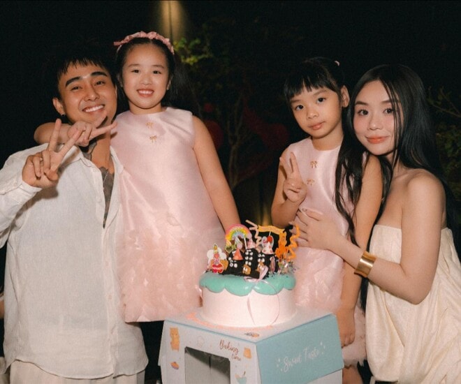 Cindy Lư - Đạt G mừng sinh nhật 2 con.