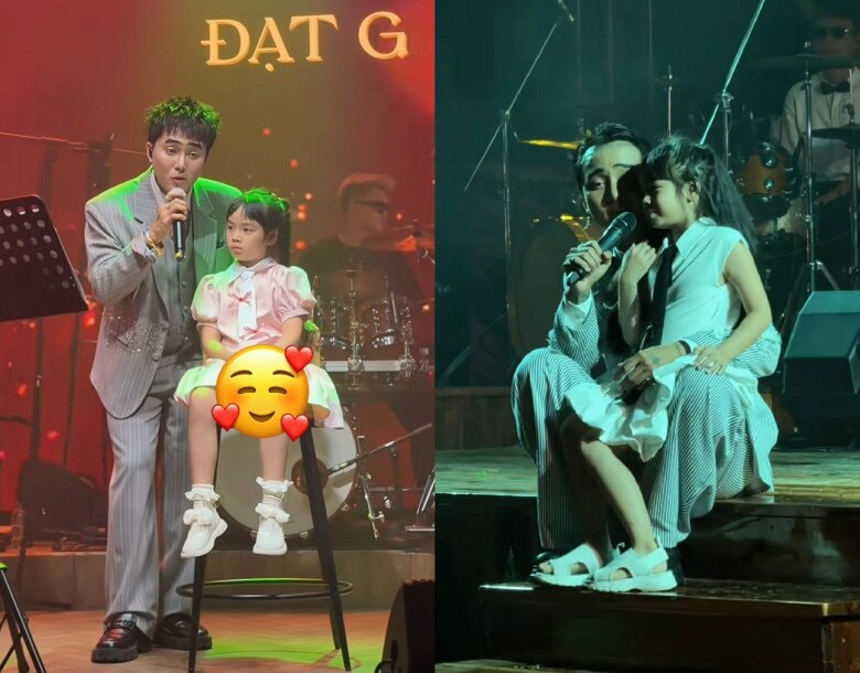 Ông xã Cindy Lư thường đưa con gái lên sân khấu.