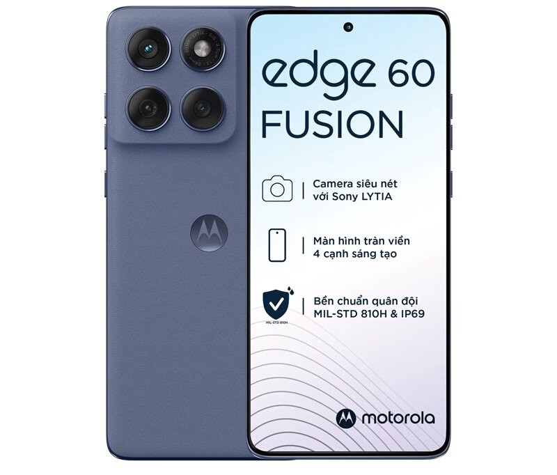 Điện thoại Motorola Edge 60 Fusion 5G với thiết kế màn hình cong tràn viền.