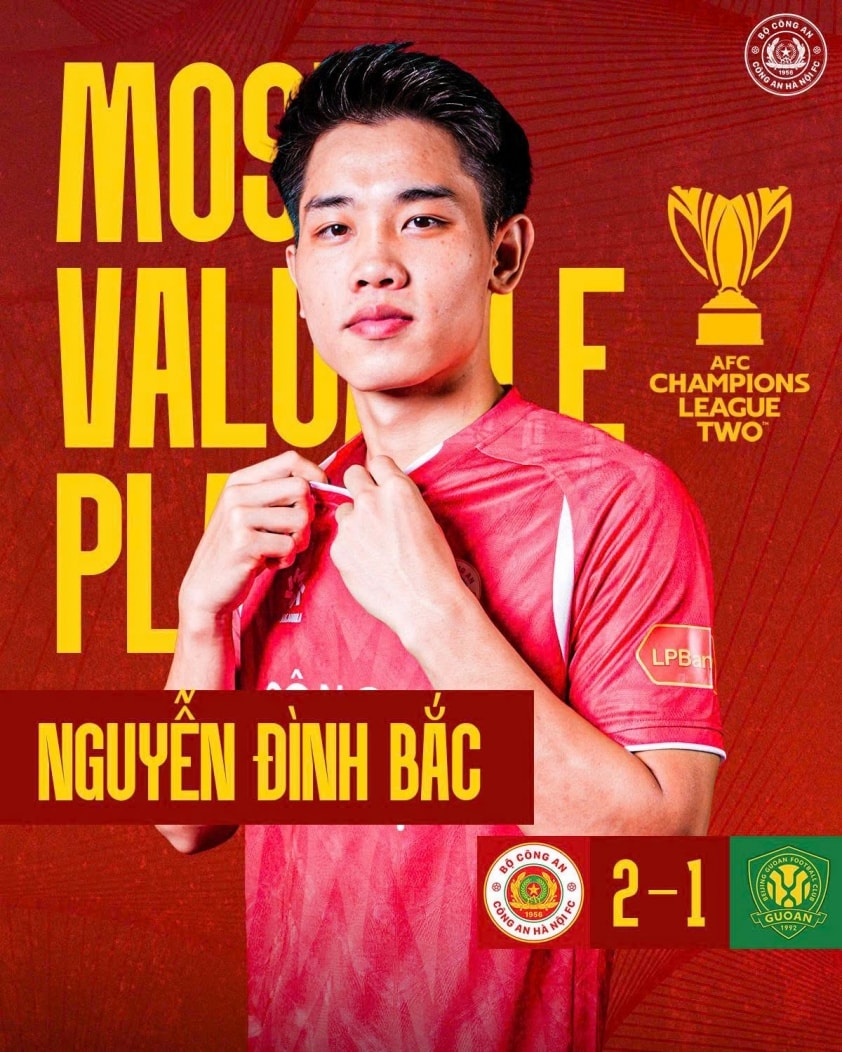 Đình Bắc hay nhất trận đấu (Ảnh: CAHN)
