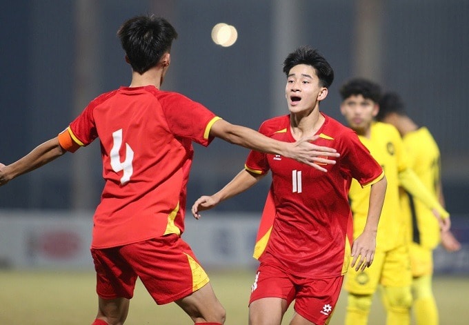 Niềm vui chiến thắng của U17 Việt Nam. Ảnh- Đức Cường