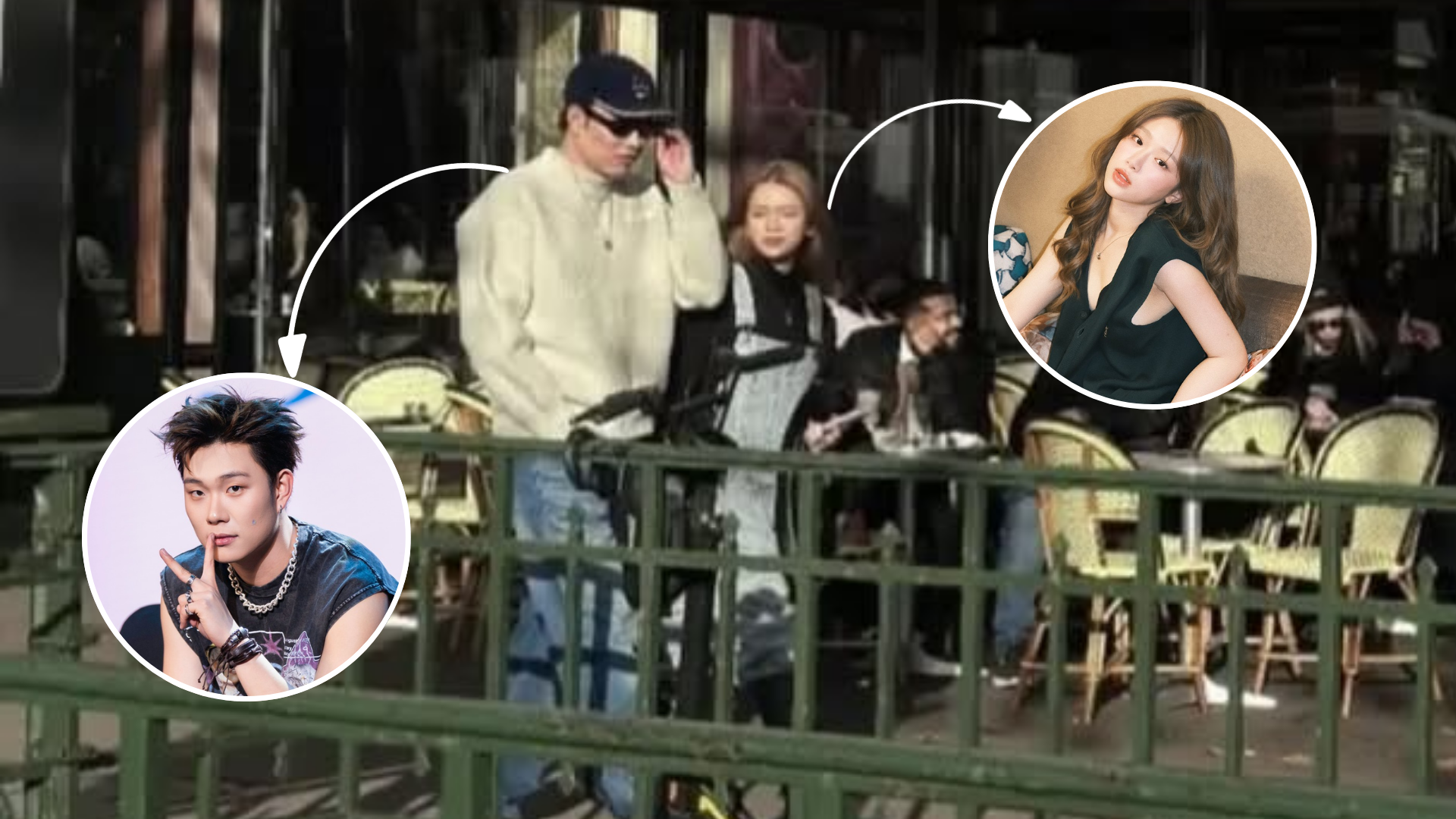 Netizen đang lan truyền chóng mặt hình ảnh được cho là ca sĩ Dương Domic và hot girl Linh Ka xuất hiện tại Pháp