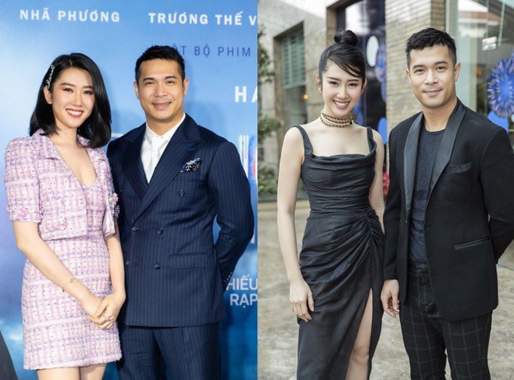 Thúy Ngân và Trương Thế Vinh trong một sự kiện.