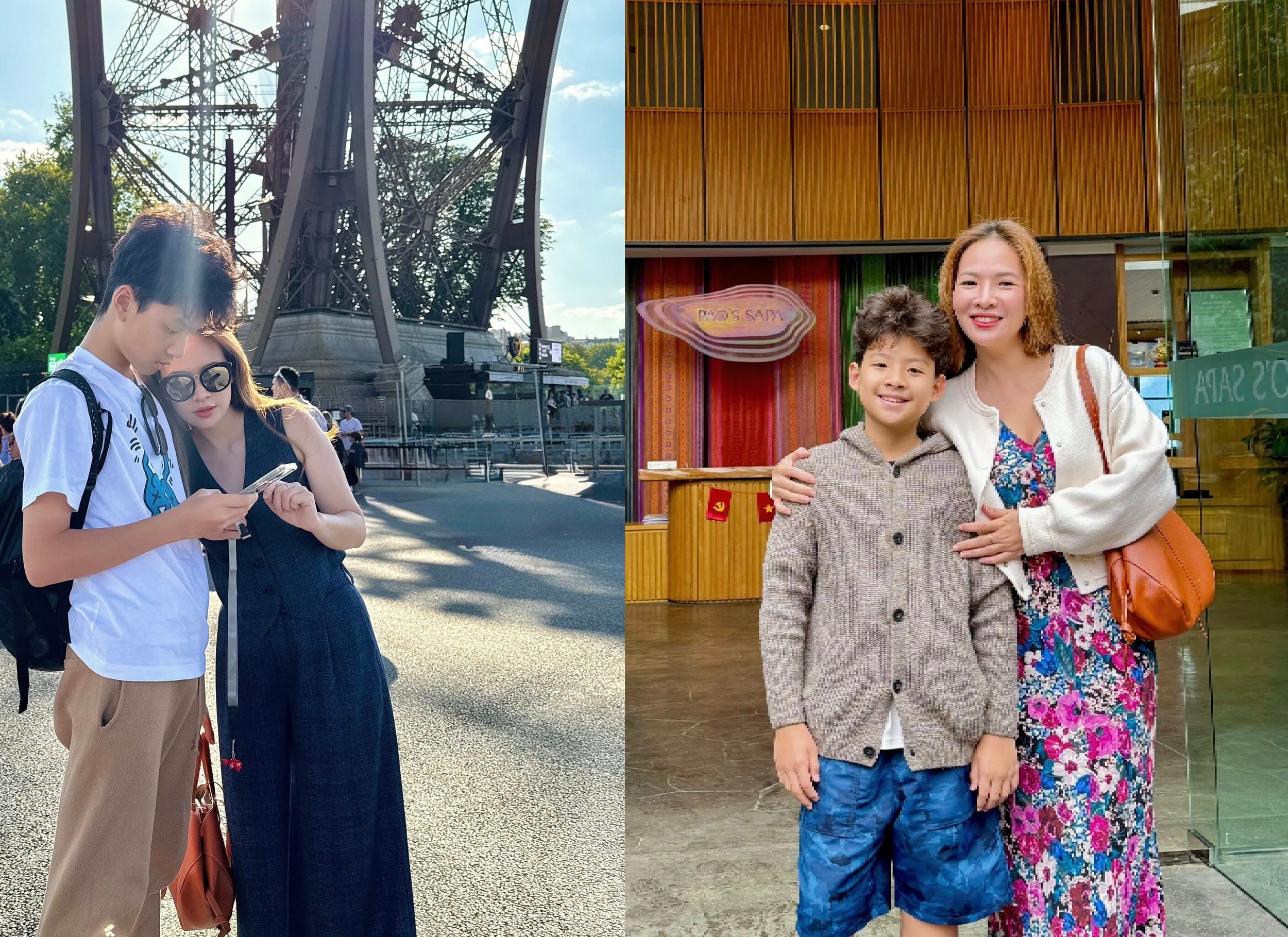 Khải Minh và Khải Nguyên được khen ngợi ngày càng tuấn tú.