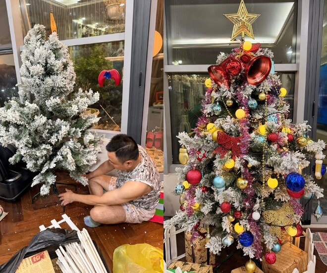 Sau khi hoàn thành, bên trong ngôi nhà tràn ngập không khí Giáng sinh.