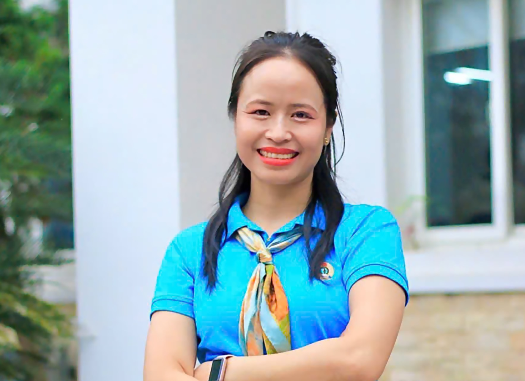 Chị Nguyễn Thị Lưu, đoàn viên công đoàn công ty CP May Minh Anh Kim Liên