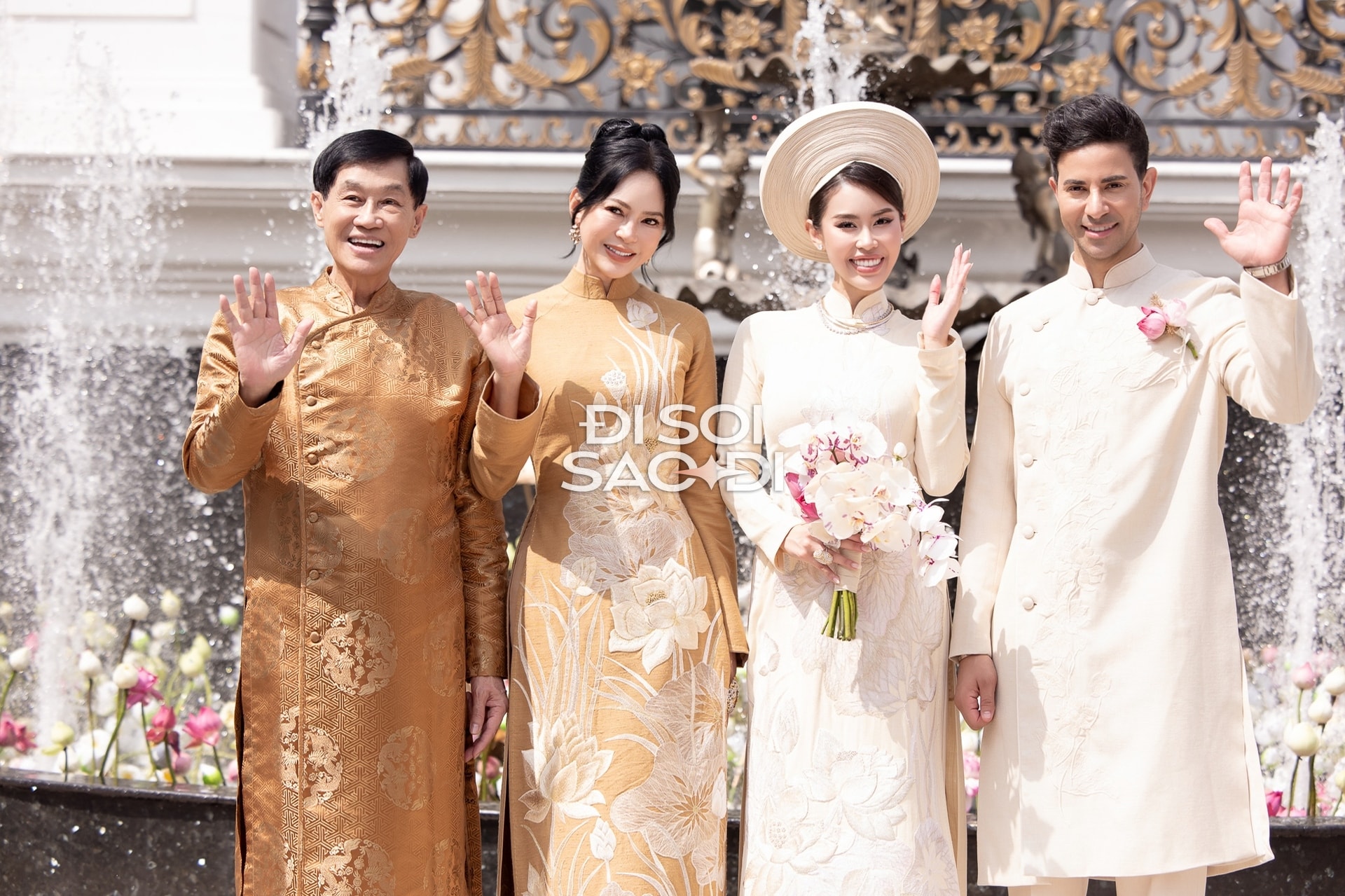 Gia đình ông Johnathan Hạnh Nguyễn trong ngày trọng đại của con gái Tiên Nguyễn.