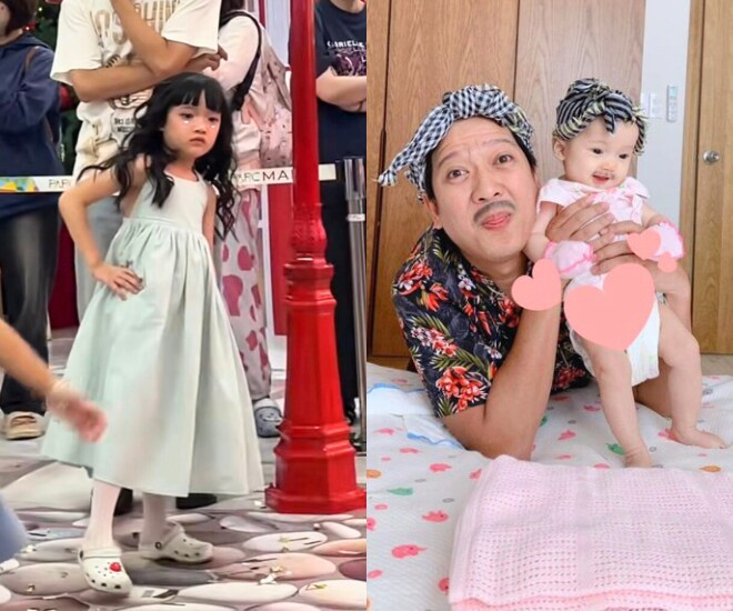 Con gái Trường Giang biểu diễn văn nghệ ở một trung tâm thương mại ở TP HCM.