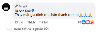 Anh Đức gửi lời cảm ơn đến đồng nghiệp và khán giả.