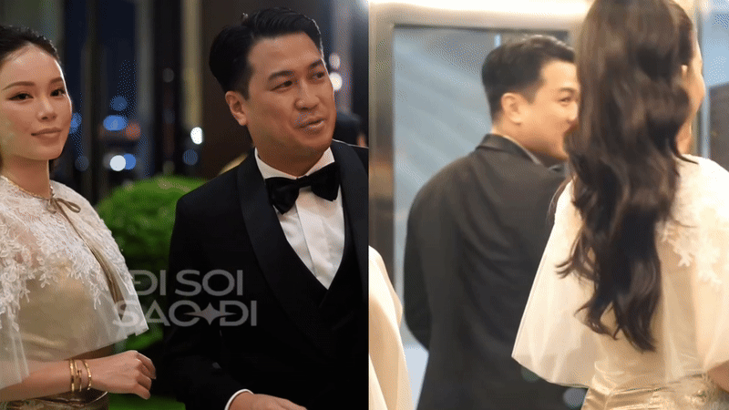 Linh Rin và Phillip Nguyễn không rời nhau trong ngày vui của gia đình.