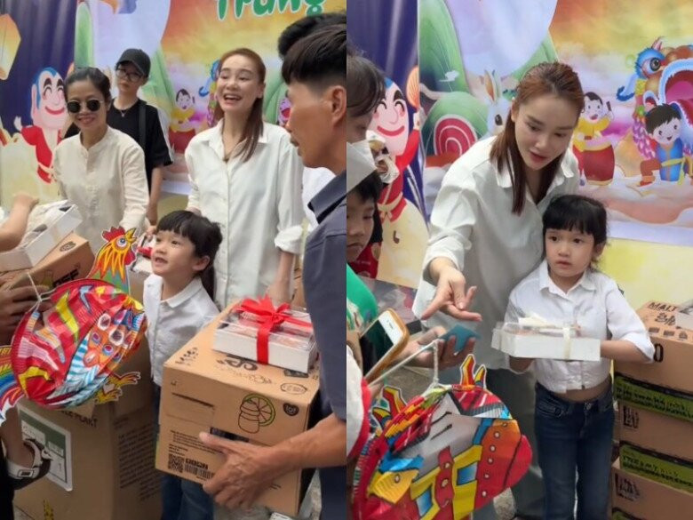 Tháng 10/2025 vừa qua, Nhã Phương thoải mái để con gái lên hình khi đi thiện nguyện.