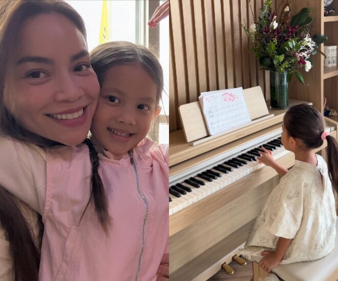 Hồ Ngọc Hà khoe con gái 5 tuổi chơi đàn piano.