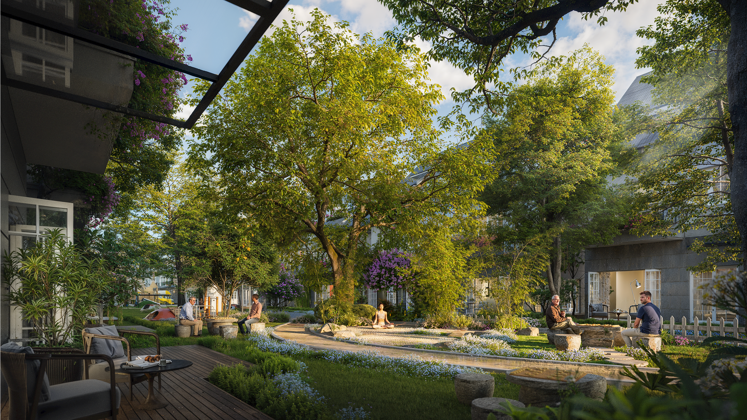 বিশ্রাম বাগান_ধ্যান এবং দাবা