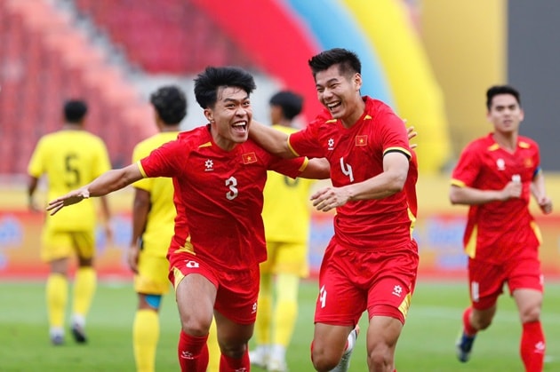 U22 Việt Nam đánh bại U22 Malaysia để tiến vào bán kết SEA Games 33. Ảnh: VFF