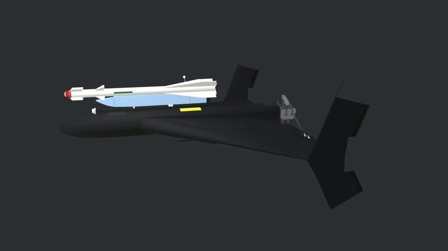 UAV Geran-2 được DIU mô tả trang bị tên lửa R-60 trên giá gắn phía trên thân