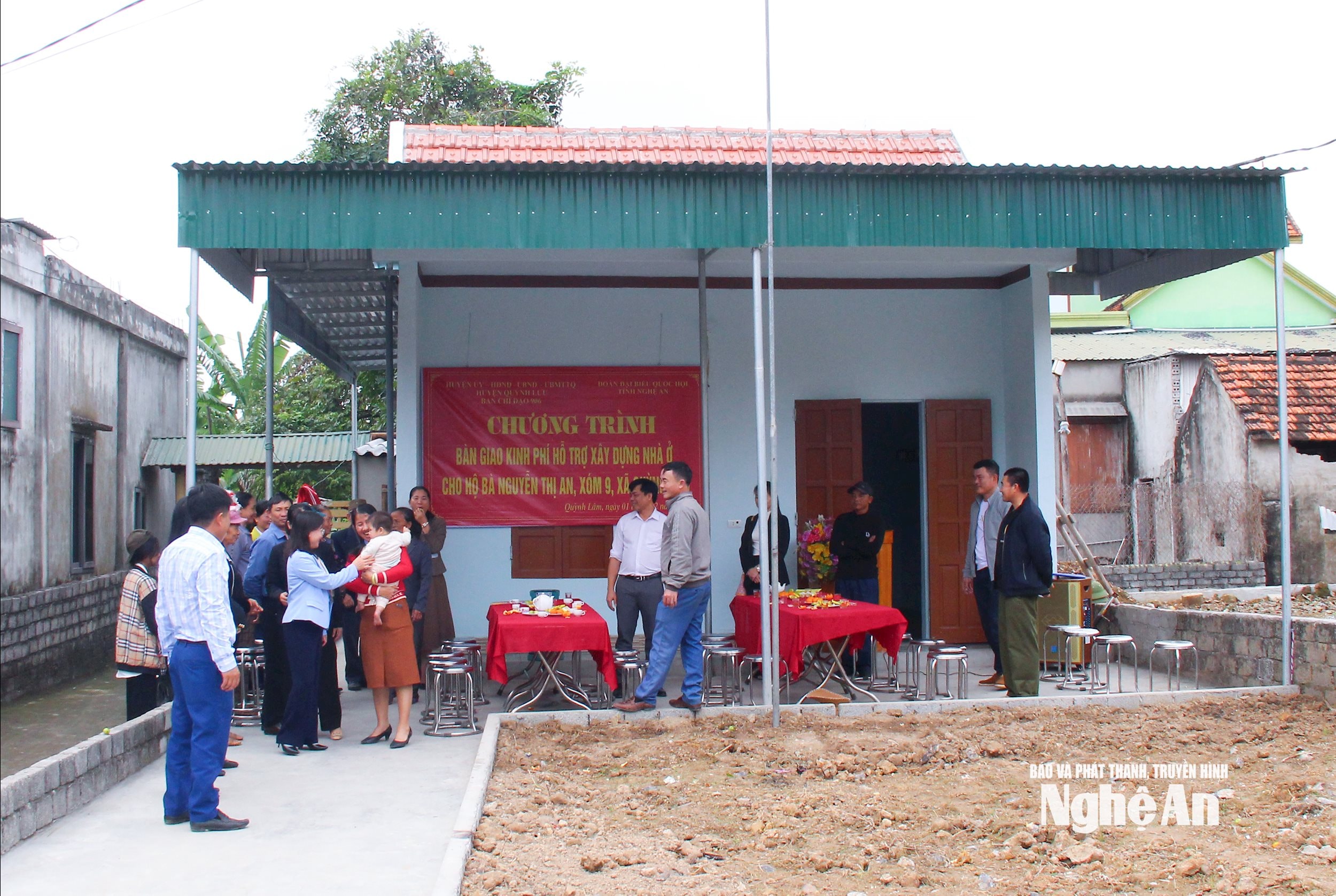 Ngôi nhà mới của gia đình chị Nguyễn Thị An, xóm 9, xã Quỳnh Sơn vừa hoàn thành, bàn giao ngày 1:2:2024. Ảnh Mai Hoa